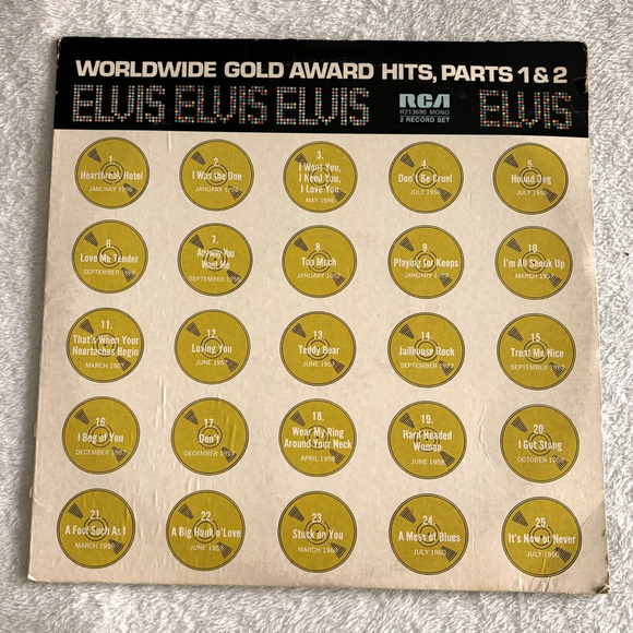 Elvis Presley Worldwide Gold Award Hits Parts 1 & 2 LP Record Set 1974 RCA - Picture 2 of 11